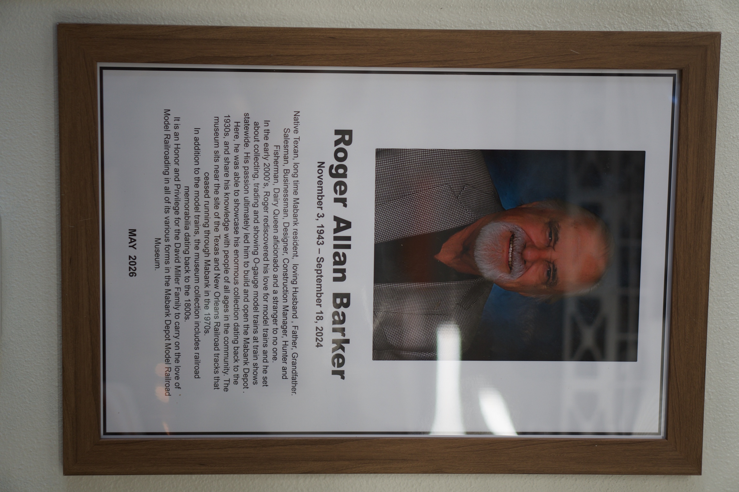 The founder of the Mabank Model Train Depot